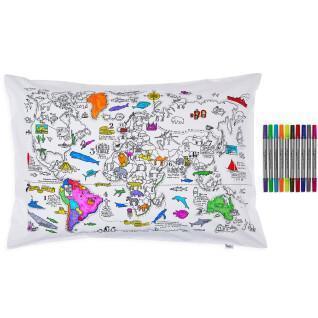 Federa per bambini da colorare e imparare - mappa del mondo Eat Sleep Doodle [Taille 75x50 cm]